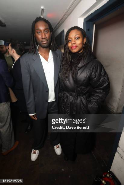 Nathan Stewart-Jarrett and Nia DaCosta attend the Gala Screening after party for "Femme" at the Dalston Den on November 28, 2023 in London, England.