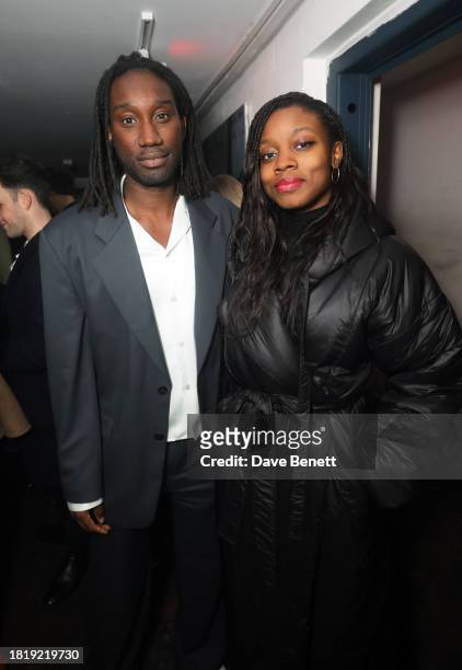 Nathan Stewart-Jarrett and Nia DaCosta attend the Gala Screening after party for "Femme" at the Dalston Den on November 28, 2023 in London, England.