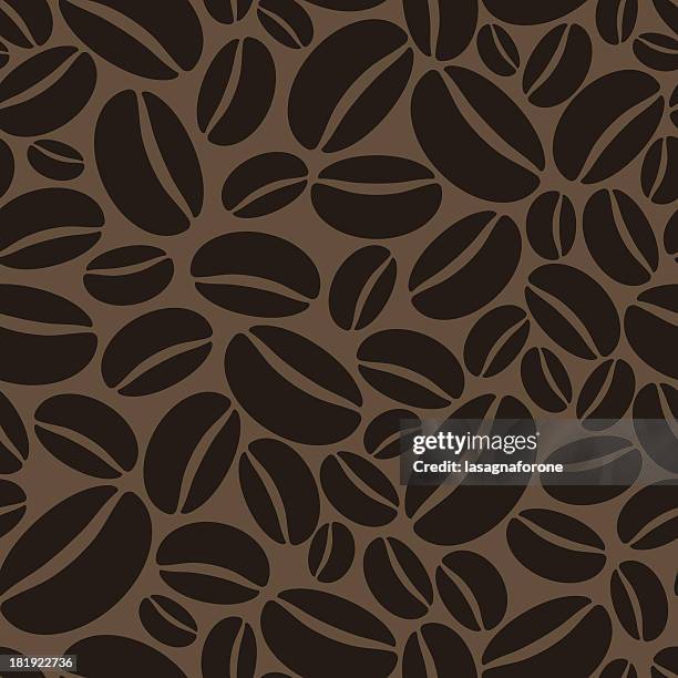stockillustraties, clipart, cartoons en iconen met coffee wallpaper pattern - geroosterde koffieboon