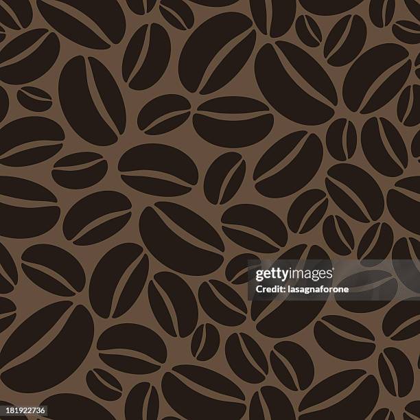 coffee wallpaper pattern - roasted coffee bean stock illustrations