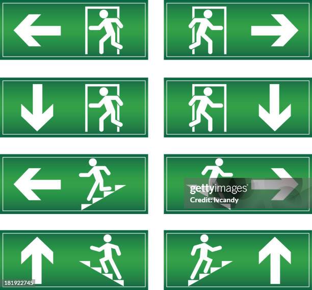 exit - evacuation stock illustrations