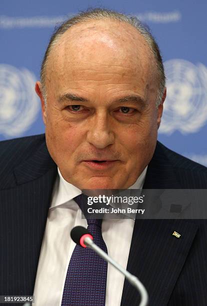 Shukri Bishara, Minister of Finance of Palestine attends the 68th session of the United Nations General Assembly on September 25, 2013 in New York...