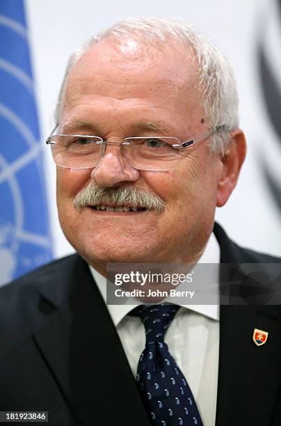 Ivan Gasparovic, President of the Slovak Republic attends the 68th session of the United Nations General Assembly on September 25, 2013 in New York...