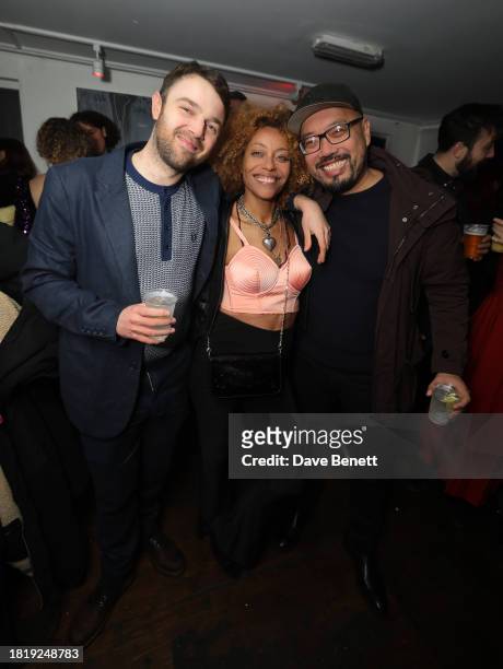 Sam Freeman, Buki Ebiesuwa and Ng Choon Ping attend the Gala Screening after party for "Femme" at the Dalston Den on November 28, 2023 in London,...