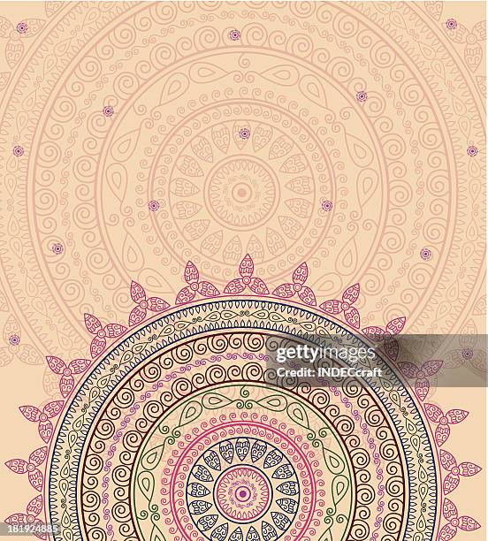 stockillustraties, clipart, cartoons en iconen met greeting card - mandala