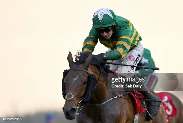 Meath , Ireland - 3 December 2023; Common Practice, with Mark Walsh up, on their way to winning the Bar One Racing Handicap Hurdle during day two of...
