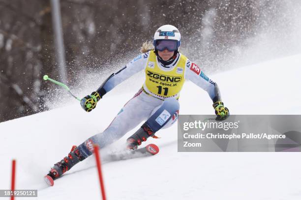 Thea Louise Stjernesund of Team Norway in action during the Audi FIS Alpine Ski World Cup Women's Giant Slalom on December 3, 2023 in Tremblant,...