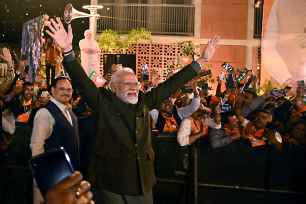 IND: Prime Minister Modi Celebrates Local Election Results at BJP Party Headquarters