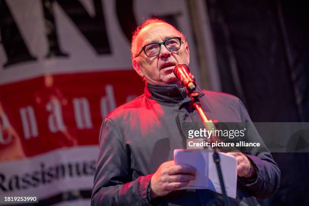Dpatop - 03 December 2023, North Rhine-Westphalia, Cologne: Norbert Walter-Borjans, former Federal Chairman of the SPD, speaks during the "Give Peace...