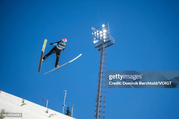 Yuka Seto of Japan competes during the FIS World Cup Ski Jumping Women Individual HS140 on December 3, 2023 in Lillehammer, Norway.