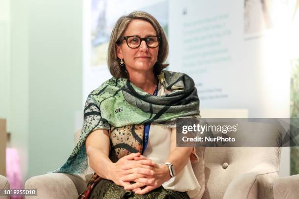 Australia Ambassador for Climate Change, Kristin Tilley, attends a discussion panel in Alliance of Slamm Iceland States Pavilion during the COP28, UN...