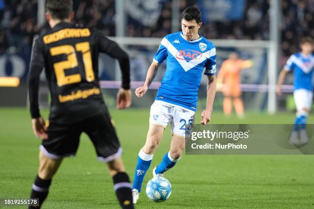 Dimitri Bisoli of Brescia Calcio FC is carrying the ball during the Italian Serie B soccer championship match between Brescia Calcio and U.C....