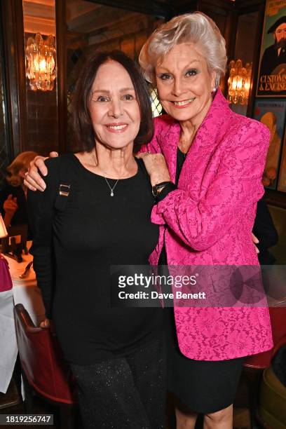 Dame Arlene Phillips and Angela Rippon attend One Night Only at The Ivy West Street in partnership with Acting for Others on December 3, 2023 in...