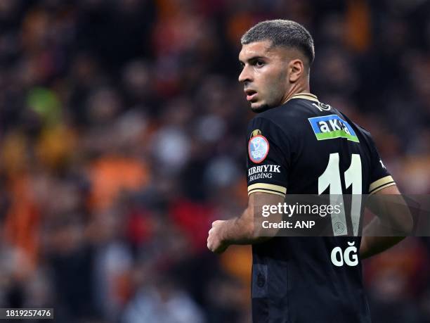 Oguz Aydin of Corendon Alanyaspor during the Turkish superlig match between Galatasaray and Alanyaspor at the Rams Global Stadium on November 25 in...