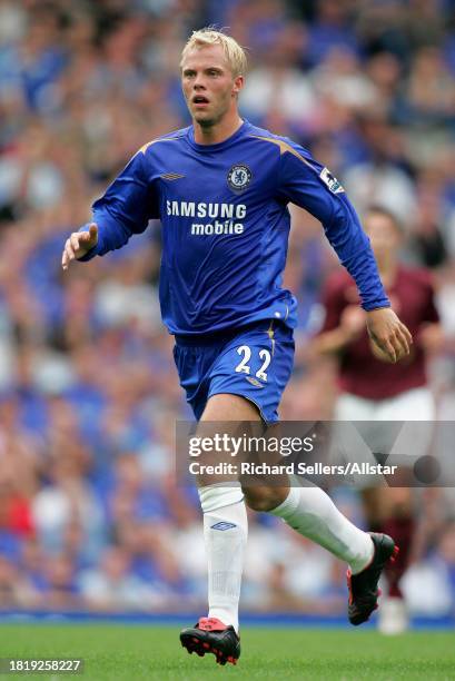 August 21: Eidur Gudjohnsen of Chelsea FC running during the Premier League match between Chelsea and Arsenal at the Stamford Bridge on August 21,...
