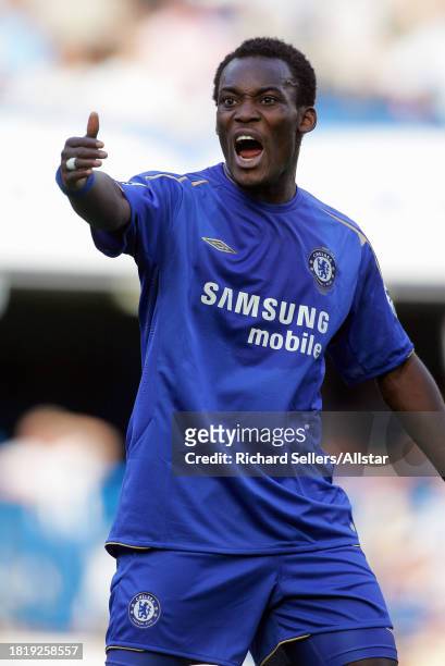 August 21: Michael Essien of Chelsea FC shouting during the Premier League match between Chelsea and Arsenal at the Stamford Bridge on August 21,...