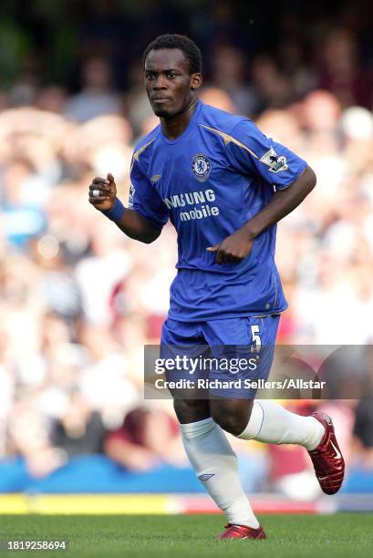 August 21: Michael Essien of Chelsea FC running during the Premier League match between Chelsea and Arsenal at the Stamford Bridge on August 21, 2005...