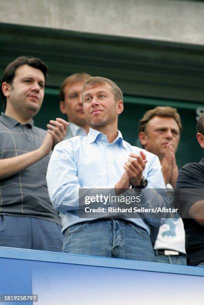 August 21: Roman Abramovich Chelsea FC Owner stood in the stand before the Premier League match between Chelsea and Arsenal at the Stamford Bridge on...