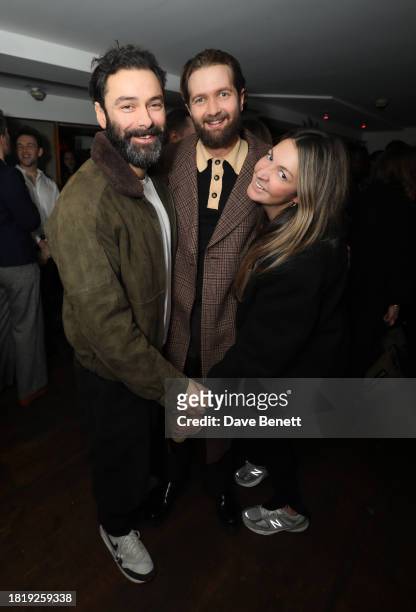 Aidan Turner, Sam Ritzenberg and guest attend the Gala Screening after party for "Femme" at the Dalston Den on November 28, 2023 in London, England.