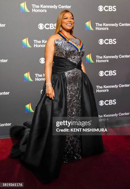 Rapper/actress Queen Latifah attends the 46th Kennedy Center Honors gala at the Kennedy Center for the Performing Arts in Washington, DC, on December...