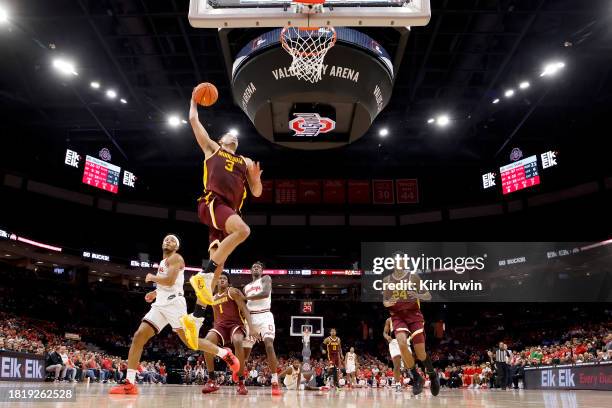 Dawson Garcia of the Minnesota Golden Gophers dunks the ball during the second half of the game against the Ohio State Buckeyes at Value City Arena...