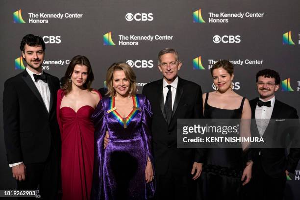 Curtis Green, Sage Ross, honoree Renee Fleming, Tim Jessell, Amelia Ross and Dylan Nagler attend the 46th Kennedy Center Honors gala at the Kennedy...