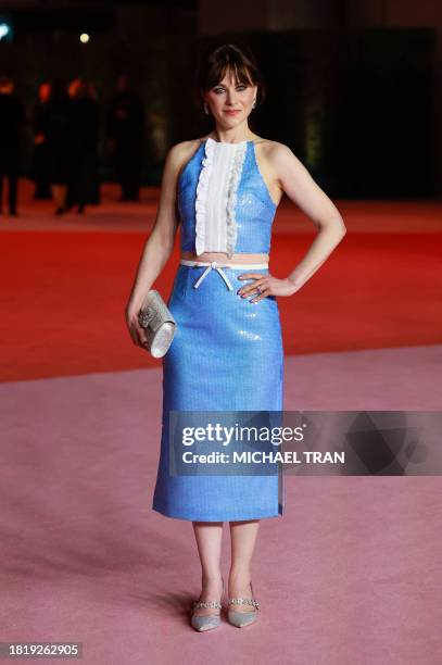 Actress Zooey Deschanel attends the 3rd Annual Academy Museum Gala at the Academy Museum of Motion Pictures in Los Angeles, December 3, 2023.