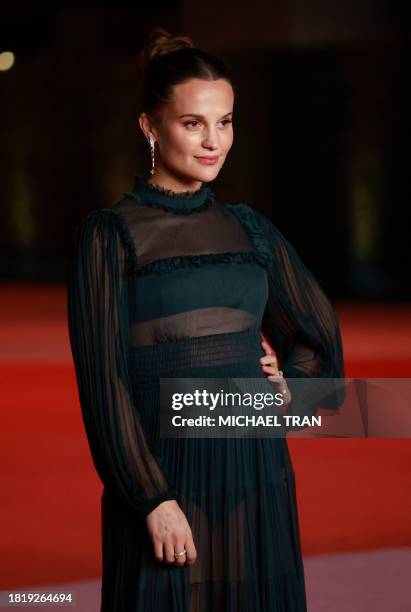 Swedish actress Alicia Vikander attends the 3rd Annual Academy Museum Gala at the Academy Museum of Motion Pictures in Los Angeles, December 3, 2023.