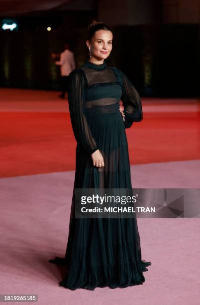 Swedish actress Alicia Vikander attends the 3rd Annual Academy Museum Gala at the Academy Museum of Motion Pictures in Los Angeles, December 3, 2023.