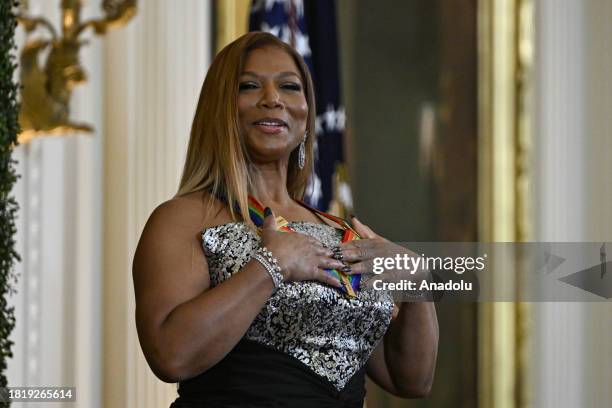 Rapper and actress Queen Latifah attends the 2023 Kennedy Center Honors at the White House in Washington D.C., United States on December 03, 2023....