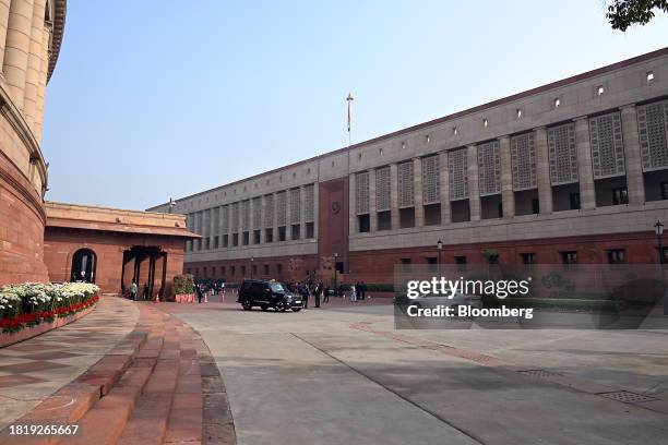 The new Parliament building in New Delhi, India, on Monday, Dec. 4, 2023. India's ruling Bharatiya Janata Party won three crucial state elections and...
