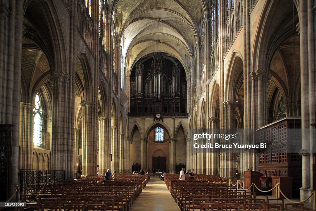 Interior view of Cathedral Basilica of Saint Denis