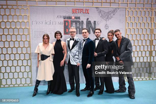 Itziar Ituño, Michelle Jenner, Tristán Ulloa, Pedro Alonso, Julio Peña, Begoña Vargas and Joel Sánchez attend "BERLIN" premiere on November 28, 2023...