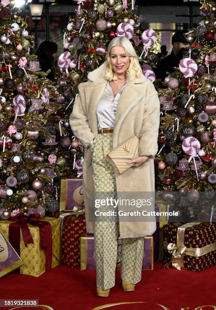 Denise van Outen attends the Warner Bros. Pictures world premiere of "Wonka" at The Royal Festival Hall on November 28, 2023 in London, England.