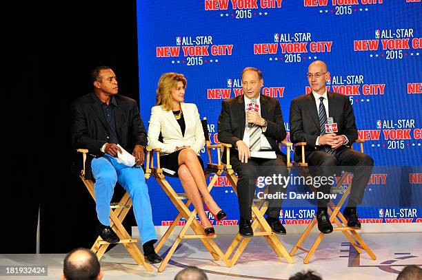 Ahmad Rashad, Irina Pavlova, President, ONEXIM Sports and Entertainment Holding USA, Bruce Ratner, Owner and developer of Barclays Center, NBA Deputy...
