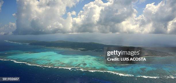 Aereal view of San Andres Island, Colombia on September 5, 2013. Nicaragua has launched legal action against Colombia in the International Court of...