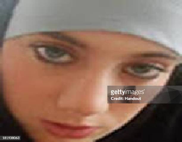 In this handout photo provided by Interpol, is a picture of Samantha Lewthwaite on September 26, 2013 in London, England. The picture accompanies a...