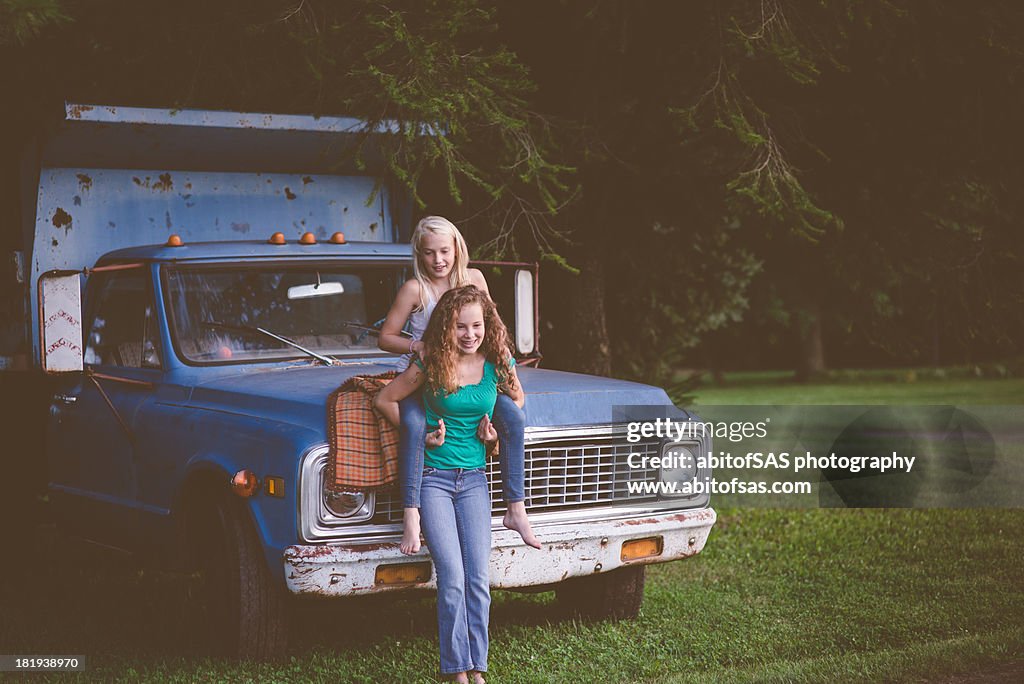 Piggyback and old truck