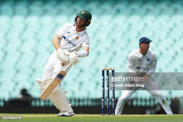Charlie Wakim of the Tigers bats during the Sheffield Shield match between New South Wales and Tasmania at SCG, on November 29 in Sydney, Australia.