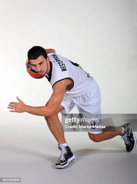 Leo Westermann of Partizan NIS Belgrad, during the Partizan NIS Belgrad 2013/14 Turkish Airlines Euroleague Basketball Media Day session at Pionir on...