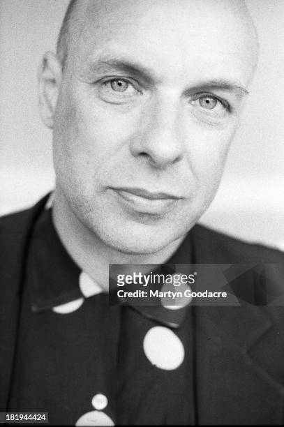Portrait of musician and producer Brian Eno, London, 1998.