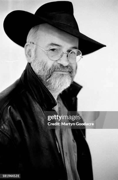 Portrait of author Terry Pratchett, London, 1996.