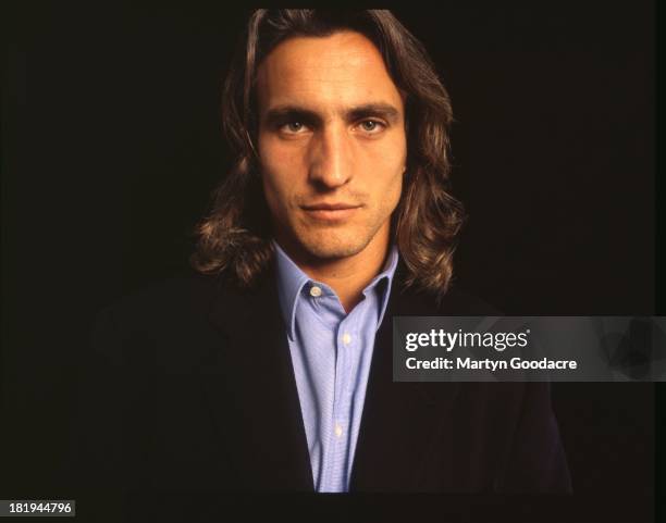 David Ginola, French footballer, poses for a studio portrait, London, 1998.