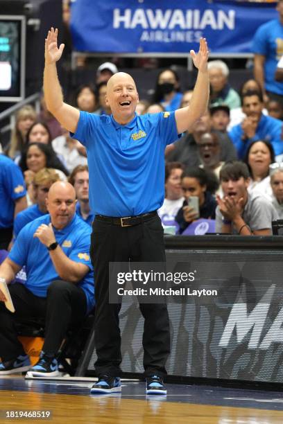 Head coach Mike Cronin of the UCLA Bruins argues a call during day one of the Allstate Maui Invitational college basketball game against the...