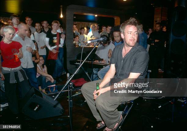 Guy Garvey of Elbow performs on stage, UK, 1997.