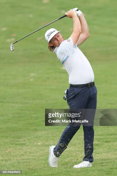 Cameron Smith plays a practise round ahead of the ISPS HANDA Australian Open at The Australian Golf Course on November 29, 2023 in Sydney, Australia.