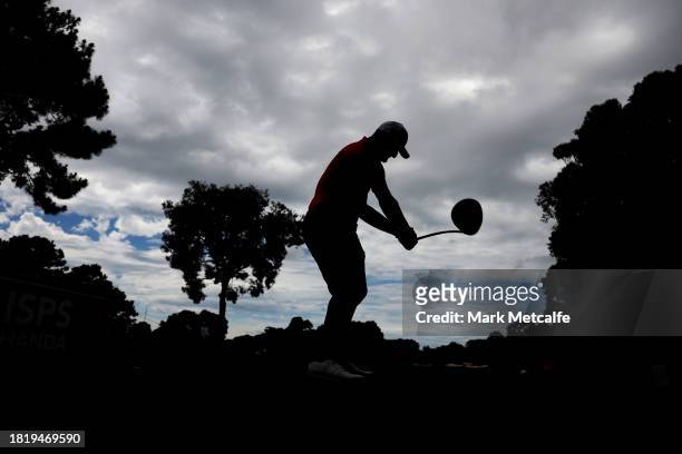 Michael Hendry plays a practise round ahead of the ISPS HANDA Australian Open at The Australian Golf Course on November 29, 2023 in Sydney, Australia.