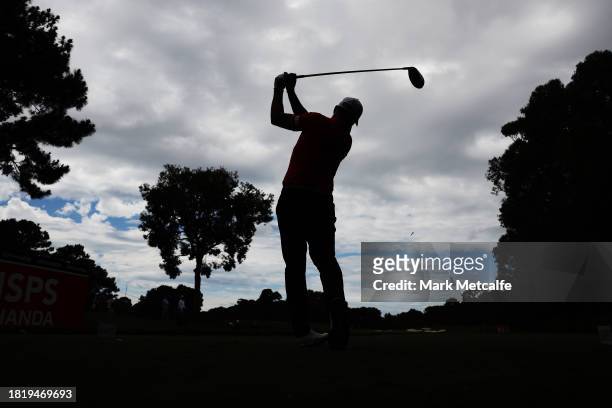 Michael Hendry plays a practise round ahead of the ISPS HANDA Australian Open at The Australian Golf Course on November 29, 2023 in Sydney, Australia.