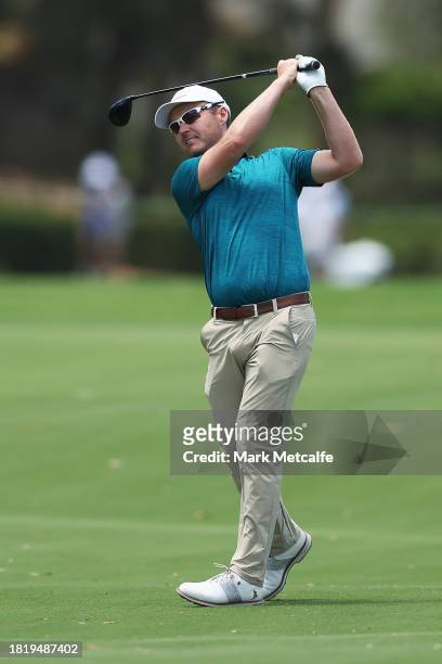 Matthew Griffin plays a practise round ahead of the ISPS HANDA Australian Open at The Australian Golf Course on November 29, 2023 in Sydney,...