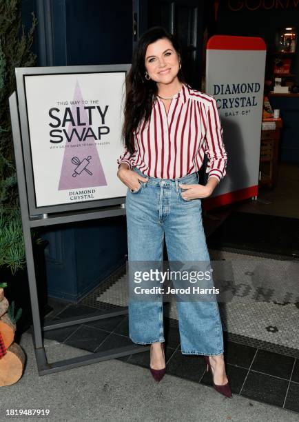 Tiffani Thiessen attends The Salty Swap at The Gourmandise School on November 28, 2023 in Santa Monica, California.